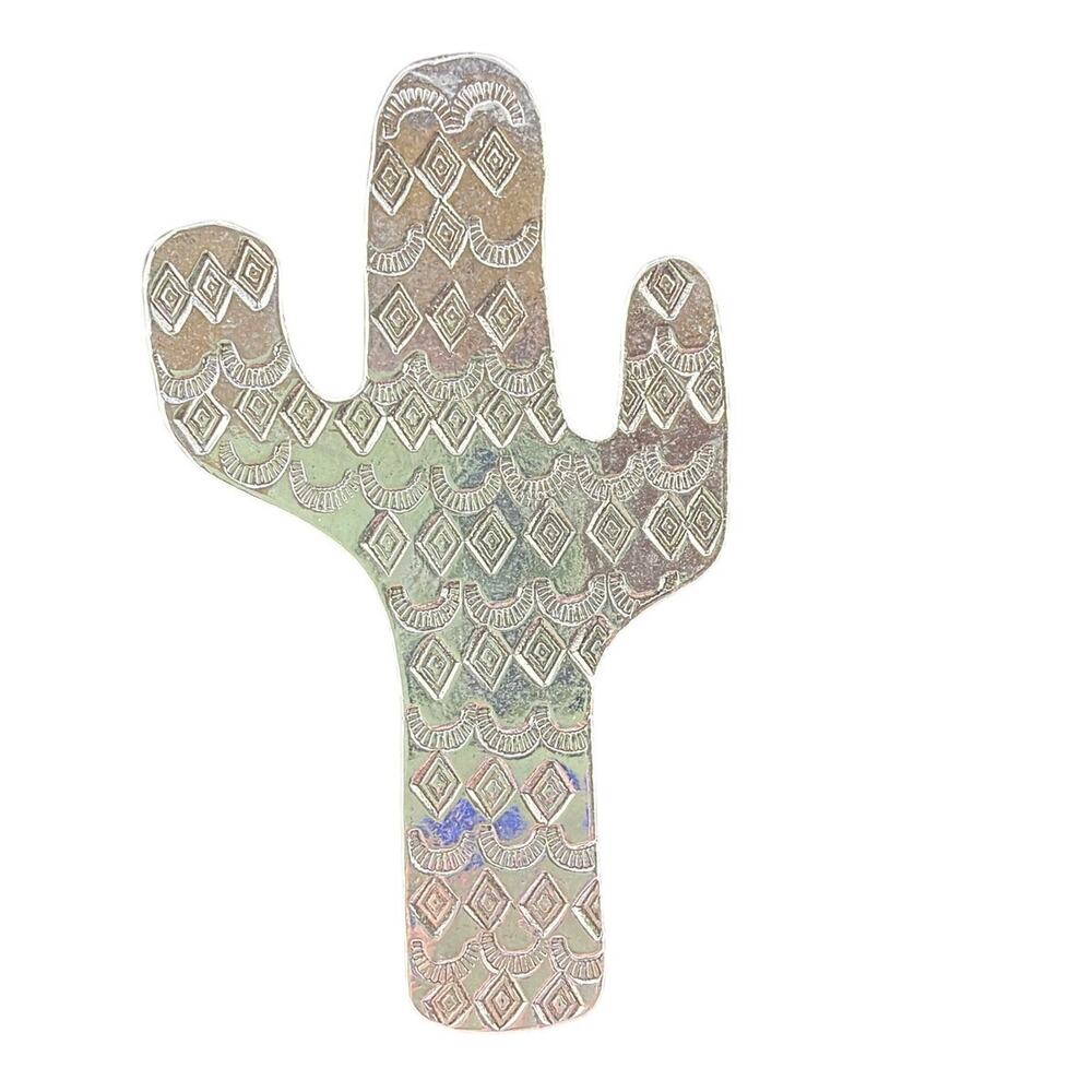 Vintage 1988 Jonette Jewelry JJ Silver Tone Cactus Brooch